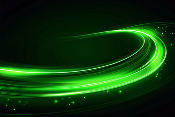 a dynamic abstract image with a green light streak representing energy and motion, ideal for technol