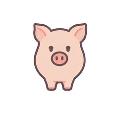 Pig transparent, simple icon, PNG, can be used easily and conveniently.