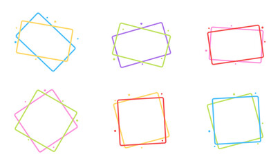 Wall Mural - round square and rectangle colorful frame border collection design vector