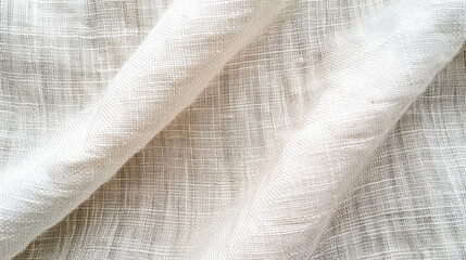 Poster - Close-up of white fabric texture with a delicate weave pattern. Perfect for textile, design, and crafting projects.