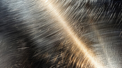 Poster - Close-up of textured brushed metal surface with intricate lines and patterns, perfect for industrial or abstract backgrounds.