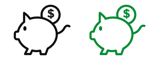 Wall Mural - Piggy Bank Graphic Representing Financial Savings and Budgeting