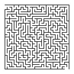 Maze shape design element. There is one entrance and exit and one correct path, but many paths lead to dead ends.