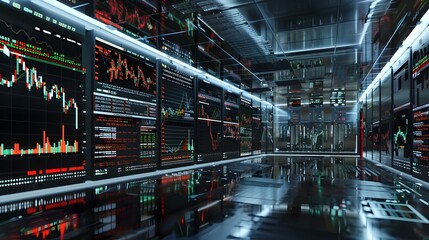 Poster - Futuristic Digital Trading Dashboard with Real Time Index Data and Financial Analytics
