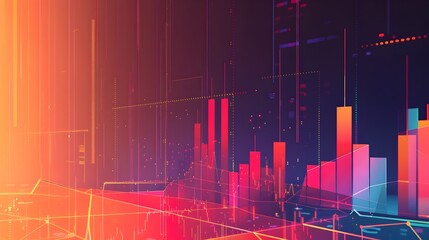 Poster - futuristic heatmap visualization of market trends and industry sector performance
