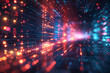 © tonstock - Abstract digital background with glowing light streaks and particles, perfect for technology, futuristic, or data-related themes.