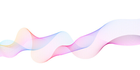 Poster - Vector glowing colorful blue, pink wavy tech lines modern abstract background. Technology wave lines with swirl, frequency sound wave, twisted curve lines with blend effect.