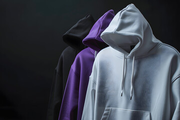 Wall Mural - Several hoodies spread on colorful background