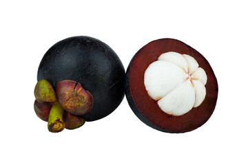 Wall Mural - mangosteen isolated on transparent.