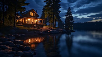 Wall Mural - how to capture night photography at the lake.