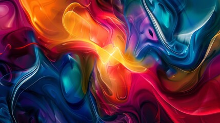 Poster - A vibrant abstract background with swirling colors and dynamic shapes, creating a sense of movement and energy