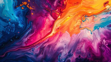 Wall Mural - vibrant acrylic fluid art a mesmerizing dance of colors abstract background