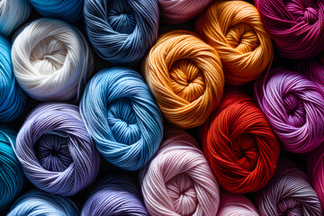 Canvas Print - Assorted Skeins of Yarn in Various Colors