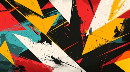 Poster - Abstract background with bold, contrasting colors and sharp angles, creating a dramatic and eye-catching effect