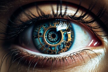 Poster - Advanced Technology digital eye. Screen visual data. Generate Ai