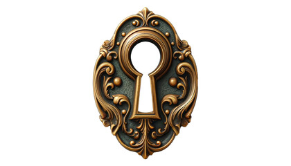  decorative antique keyhole  isolated on transparent or white background