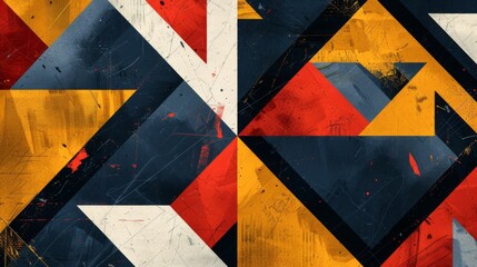 Poster - Bold geometric patterns in contrasting colors, forming a striking and modern abstract background