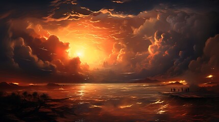 Wall Mural - How would this sunset look during a storm?