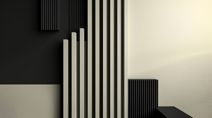 Fototapete - Minimalist abstract background with clean lines and a monochromatic color scheme, conveying simplicity and elegance