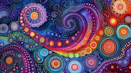 Poster - Abstract composition showcasing intricate fractal patterns and shapes