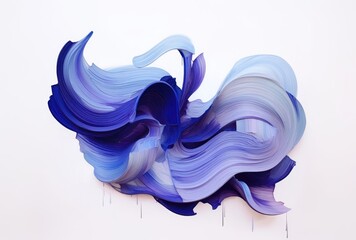 Wall Mural - Blue-violet brush stroke on white background