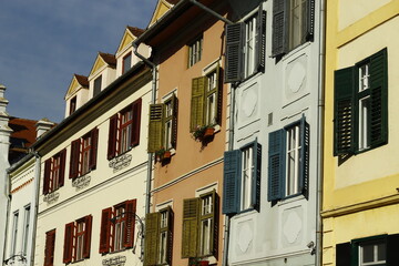 Wall Mural - Painted transylvanian typical houses