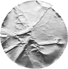 Wall Mural - blank silver round adhesive paper metallic sticker label isolated on white background