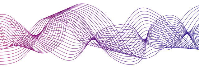 Poster - Abstract wavy technology curve lines with blend effect. Pink wavy tech lines element for technology, science and template. Creative wavy stripes line art.