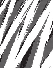 Poster - Fully editable element. Black and white grunge abstract background. Safari rough pattern. Irregular texture composed of monochrome geometric elements. Vector Format Illustration 