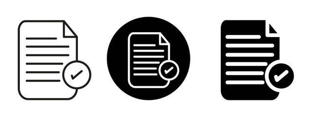 black and white editable permit icon, permit document sheets icon, three different types of paper wi