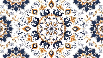 Wall Mural - Ornately Designed Arabesque Motif with Intricate Geometric Patterns and Elegant Textures