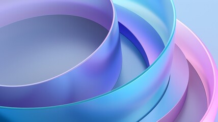 Wall Mural - Abstract Blue and Purple Overlapping Circles