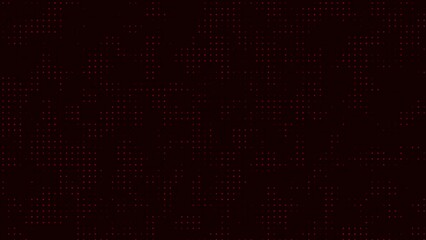 Abstract technological background of red dots that light up and go out in a random order. Animated digital background.