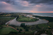 © patxi - Dusk view of the meander of the Mogro estuary, Santander, Cantabria, from the top of La Picota