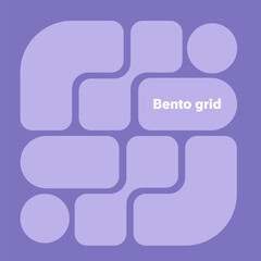 Wall Mural - bento grid web layout with y2k and brutal shapes. morph shapes. trending bento brick ui ux template.