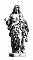 Sticker - modern illustration of jesus Christ, savior son of God figure, christian motif religious modernist digital graphics