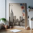© AFaria - A picture poster mockup of a city with fireworks on the wall informative unique Vibrant.