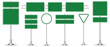 © Quirk Craft Studio - Set of road signs isolated on a white background. Green traffic signs.Blank board with place for text. Isolated information sign. Vector illustration.