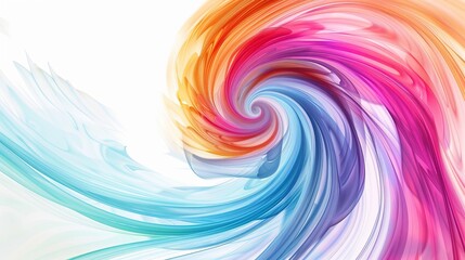 Canvas Print - Colorful energy fibers in a wave pattern on a white background