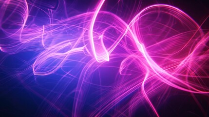 Wall Mural - Abstract purple and pink glowing wave background for technology or design