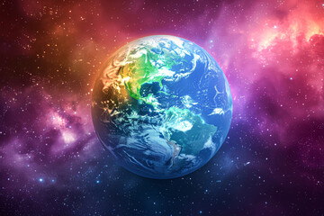 Wall Mural - a colorful planet with a blue spot in the middle