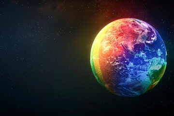 Wall Mural - a colorful planet with a blue and green swirls