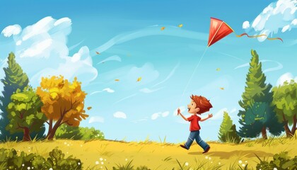 Wall Mural - Joyful Moments: A Child's Playful Day at the Park