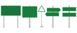 © Quirk Craft Studio - Set of road signs isolated on a white background. Green traffic signs.Blank board with place for text. Isolated information sign. Vector illustration.