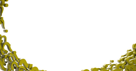 Aufkleber - colored question marks background concept. 3D Rendering.