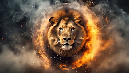 Canvas Print - lion in the night