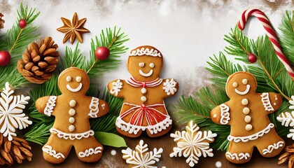 Wall Mural - christmas gingerbread cookies and gingerbread