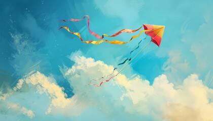 Splashes of Color: The Vibrant Majesty of a Kite Soaring at 7:4