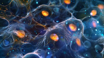 Canvas Print - An intricate network of stem cells differentiating into eye cells forming the basis for vision