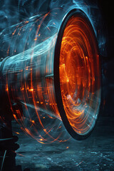 Poster - A megaphone with sound waves forming a spiral, indicating the energy and movement of a loud voice,